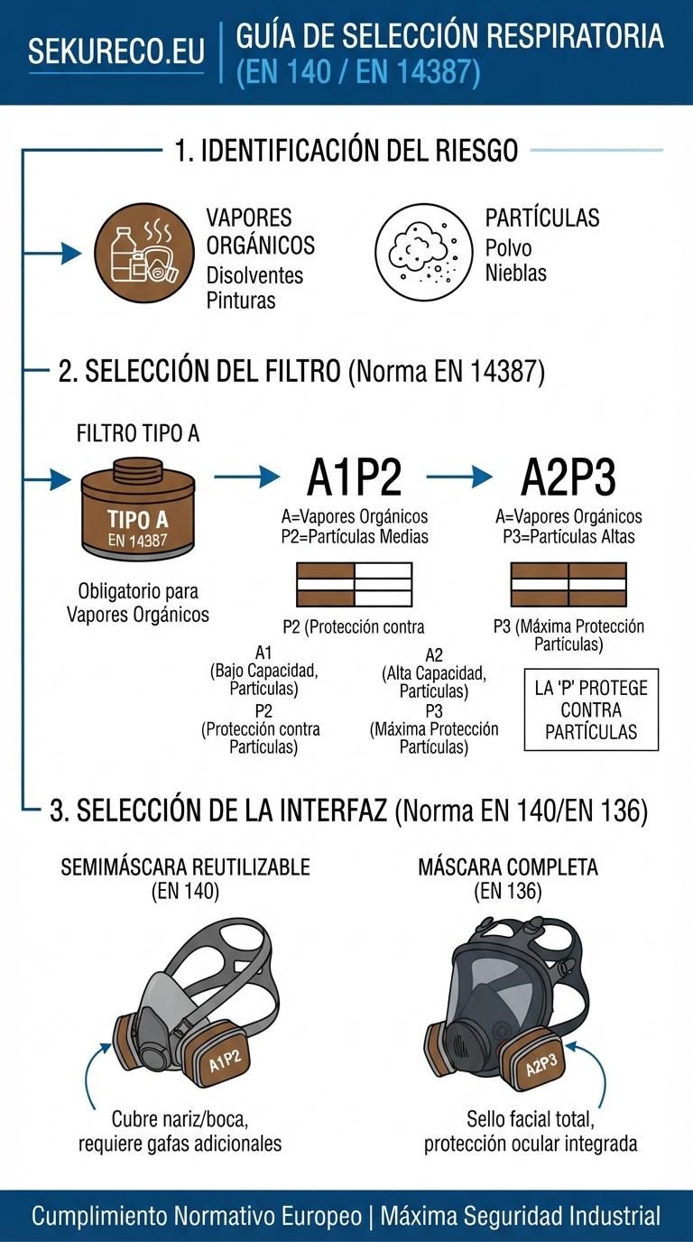 Infografica sulla protezione respiratoria da usare per la verniciatura o i solventi